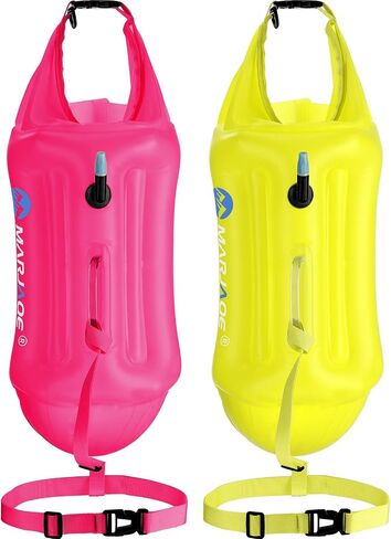 Soulchen 2 Pack Swim Woro for Open Water ، 20L Safety Float Float Brack Dry Vorage Bag Bubble Withitible With With Froofchproof Proof Proof for Triathletes Kayakers in Kuwait