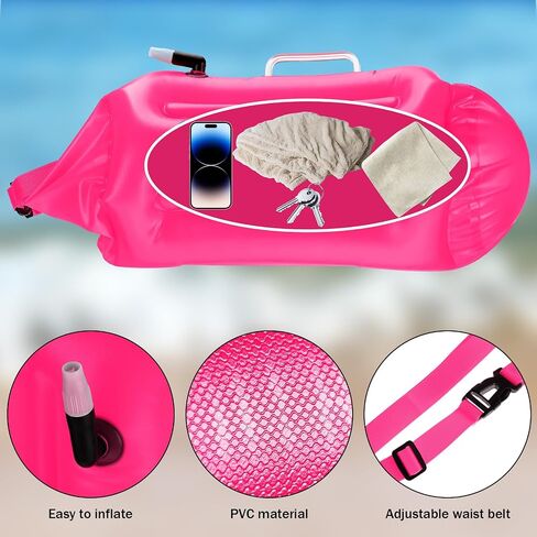 Soulchen 2 Pack Swim Woro for Open Water ، 20L Safety Float Float Brack Dry Vorage Bag Bubble Withitible With With Froofchproof Proof Proof for Triathletes Kayakers in Kuwait