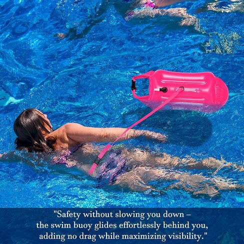 Soulchen 2 Pack Swim Woro for Open Water ، 20L Safety Float Float Brack Dry Vorage Bag Bubble Withitible With With Froofchproof Proof Proof for Triathletes Kayakers in Kuwait