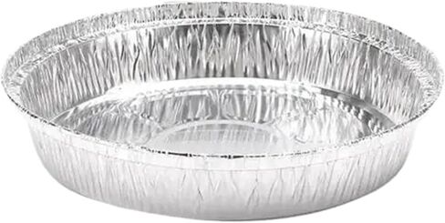 Aluminium Foil Baking Trays 50Pcs Round Aluminum Foil BBQ Food Tray Container Baking Pan Oven Tools BBQ Accessories for Cooking Baking(8inch) in Saudi Arabia