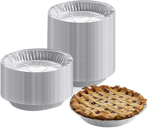 Aluminium Foil Baking Trays 50Pcs Round Aluminum Foil BBQ Food Tray Container Baking Pan Oven Tools BBQ Accessories for Cooking Baking(8inch) in Saudi Arabia