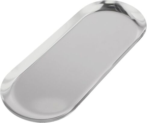 محلول تخزين صينية بيضاوي من الفولاذ المقاوم للصدأ للشاي والفواكه ومستحضرات التجميل (30 سم) in Kuwait