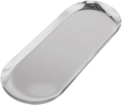 محلول تخزين صينية بيضاوي من الفولاذ المقاوم للصدأ للشاي والفواكه ومستحضرات التجميل (30 سم) in Kuwait