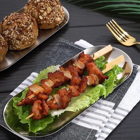 محلول تخزين صينية بيضاوي من الفولاذ المقاوم للصدأ للشاي والفواكه ومستحضرات التجميل (30 سم) in Kuwait