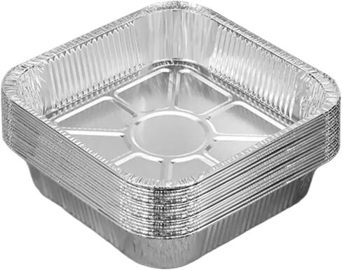 Aluminium Foil Baking Trays 20/30Pcs Aluminum Tin Foil Baking Pans Bakeware Square Aluminum Trays Practical Sliver Foil Pans for Cooking Baking(6x6inch 30pcs) in Kuwait