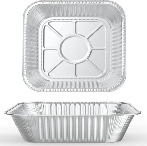 Aluminium Foil Baking Trays 20/30Pcs Aluminum Tin Foil Baking Pans Bakeware Square Aluminum Trays Practical Sliver Foil Pans for Cooking Baking(6x6inch 30pcs) in Kuwait