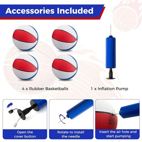 لعبة Kotek Basketball Arcade لعبة داخلية ، ألعاب كرة السلة الإلكترونية القابلة للطي لللاعبين لاعبين مع 8 خيارات اللعبة ونظام تسجيل LED ، كرة السلة Arcade Arcade للعب العائلي (Blue Dark) in Saudi Arabia