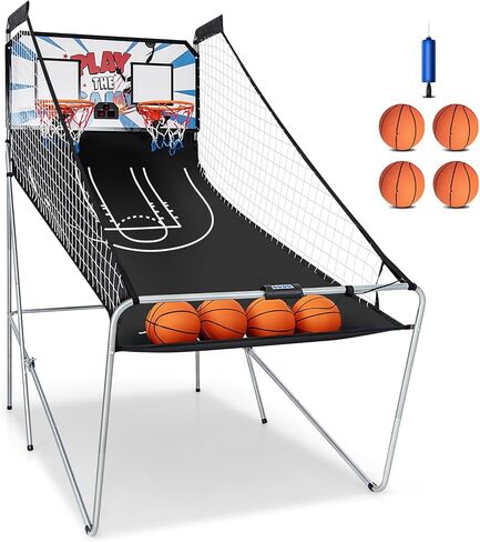 لعبة Kotek Basketball Arcade لعبة داخلية ، ألعاب كرة السلة الإلكترونية القابلة للطي لللاعبين لاعبين مع 8 خيارات اللعبة ونظام تسجيل LED ، كرة السلة Arcade Arcade للعب العائلي (Blue Dark) in Kuwait