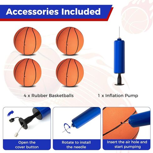 لعبة Kotek Basketball Arcade لعبة داخلية ، ألعاب كرة السلة الإلكترونية القابلة للطي لللاعبين لاعبين مع 8 خيارات اللعبة ونظام تسجيل LED ، كرة السلة Arcade Arcade للعب العائلي (Blue Dark) in Kuwait