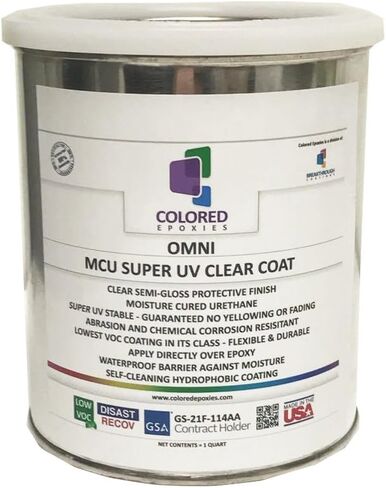Top Coat Epoxy Finish Moisture-Cured Polyurethane, Against UV Degradation, Non Yellowing, Chemical Resistance, Long Lasting Wet Look (Quart) in Saudi Arabia