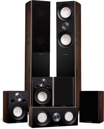 Fluance Reference Surround Sound Home Theater 7.0 Channel Speaker System Including 3-Way Floorstanding Towers, Center Channel, Surrounds and Rear Surrounds - Black Ash (X870BR) in Saudi Arabia