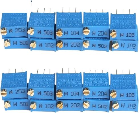 10PCS 3296W Trimmer Potentiometer 100R 500R 1K 2K 5K 10K 20K 50K 100K 200K 500K 1M 3296 Potentiometers Variable Resistor Kit(2K Ohm) in Saudi Arabia