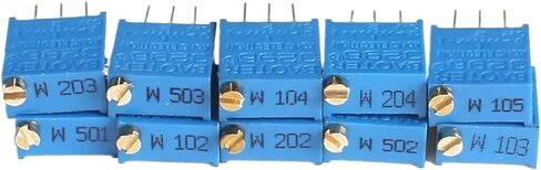 10PCS 3296W Trimmer Potentiometer 100R 500R 1K 2K 5K 10K 20K 50K 100K 200K 500K 1M 3296 Potentiometers Variable Resistor Kit(2K Ohm) in Saudi Arabia