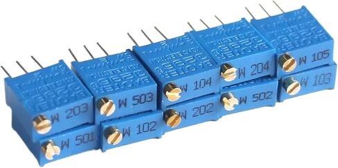 10PCS 3296W Trimmer Potentiometer 100R 500R 1K 2K 5K 10K 20K 50K 100K 200K 500K 1M 3296 Potentiometers Variable Resistor Kit(2K Ohm) in Saudi Arabia