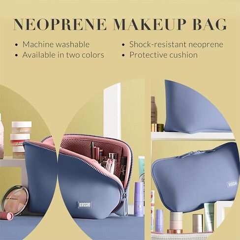KUSSHI Neoprene Makeup Bag (Black/Pink) in Saudi Arabia