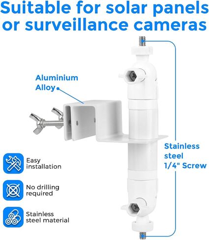 Universal Gutter Mount for Security Cameras, Outdoor Adjustable Camera Mounting Bracket, Fits Ring/Nest/Arlo/Blink, Heavy-Duty Aluminum, Easy Install, No Drilling Required, for Home Surveillance in Kuwait