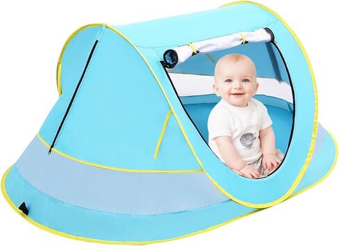 Mengersi Baby Beach Tent,Large Pop Up Beach Shade Sun Shelter for Girls Boys,Pop Up Mosquito Net Travel Tent Or Indoor Play Tent for Kids,UPF 50+ UV in Saudi Arabia