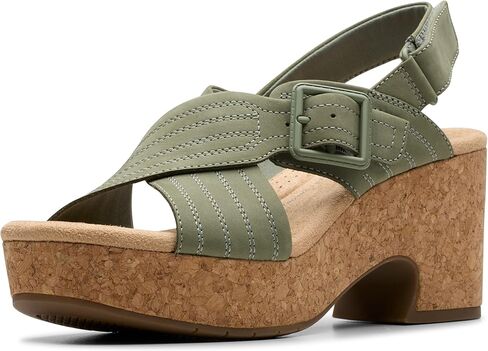Clarks Women's Nerisa West Heeled Sandal, Navy Nubuck, 7 in Saudi Arabia