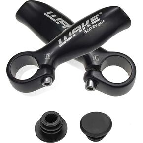 GOTOTOP 1 Pair Mountain Bike Handlebar Ends Aluminum Alloy Bicycle Handlebar Bar Ends with Stoppers for Most Bike MTB Road Bike DIY Bike Ergonomic Design Cycling Accessories,Black 4.3 Inch