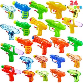 Sloosh 24 Packs Water Gun Party Favors, Assorted Colors Mini Water Blasters Summer Squirt Soaker Fighting Beach Pool Toys for Kids