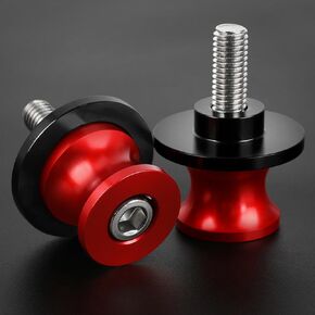 Universal M6 Swing arm Sliders Spools - 2pcs 6mm Motocycle Swingarm Stand Screw Yamaha FZ01 FZ03 FZ09 FZ10 MT01 MT03 MT07 MT09 MT125 FZ1 FZ6 FZ8 FZS1000 FZS600(Black)