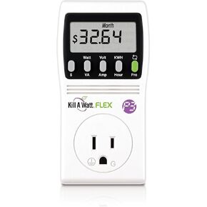 P3 International P4456 Kill A Watt Flex Plug-in Electricity Usage + Power Consumption Monitor, Watt Voltage Tester, Electrical Energy Saving Monitor with Auto Cost Calculator