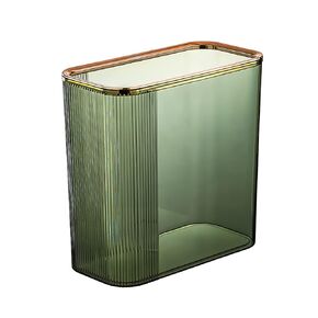 Transparent Trash can Wastebasket, Bathroom Trash Can with Lid, 3.5 Gallon Kithen Garbage Can for Bathroom, Bedroom, Kitchen, Office, Craft Room (Transparently Green)