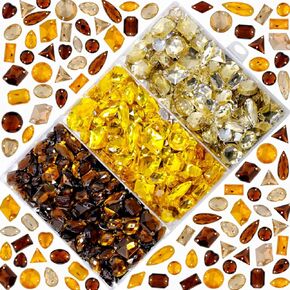 960 Pieces Gradient 3 Colors Sew On Rhinestones Kit Flatback Mixed Shape Acrylic Sewing Crystal Rhinestones Gems for Crafts DIY Clothes Shoes Dress Jewelry Making (Black Series)