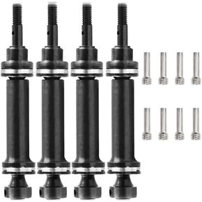 Hard Steel Front Rear Driveshaft Upgrades Parts for E-Revo Mini Summit Slash 1/16 RC Car 4pcs/Set (Black)