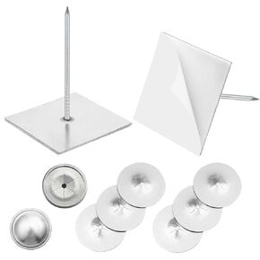 300pcs/100set Self Stick Insulation Pins 2-1/2 Inch with Self Locking Round Insulation Hangers Washers and Caps for Foam Board Wall Floor Ceiling