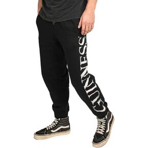 Guinness Sweatpants | 100% Cotton Sweatpants for Men | Black Straight Workout Sweat Pants Logo Baggy Sweatpants