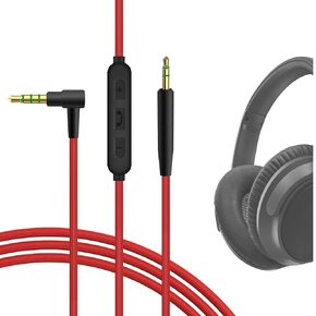 GEEKRIA Audio Cable with Mic Compatible with Bose QC Ultra QC SE SoundTrue Around-Ear II QC45 QC35 II NC 700 QuietComfort Cable, 2.5mm Replacement Stereo Cord with Inline Microphone (4 ft/1.2 m)