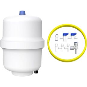 SimPure Small Water Pressure Tank for Tankless Reverse Osmosis System, RO Water Storage Tank with Fittings for Refrigerator, Ice Maker, Suitable for 1/4" and 3/8" Water Pipes, HYRO-1.0