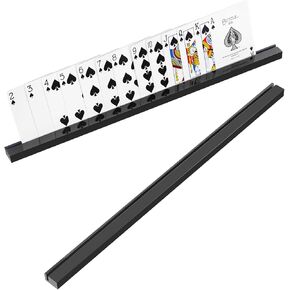 Playing Card Holder Stand 400mm White Acrylic Set for Playing Card Games, Trading Card or Other Card, Board Games (2 Pcs, White)