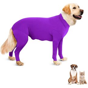 Dog Recovery Suit Abdominal Wound After Surgery Wear, Dog Anti-Licking Elastic Tights Bodysuit, Preventing Full Body for Shedding, Allergy, Wound Protection, E Collar Alternative