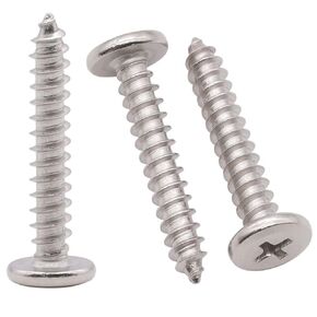 M4 x 12mm (100 pcs) Flat Round Phillips Drive Head Wood Screws, Stainless Steel 304 Furniture Wood Screws, Sheet Metal Screws, Self Tapping Screws, by RoyceMart
