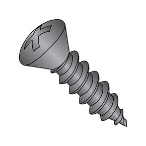 Small Parts 1008ABPOB Steel Sheet Metal Screw, Black Oxide Finish, 82 degrees Oval Head, Phillips Drive, Type AB, #10-16 Thread Size, 1/2" Length (Pack of 100)