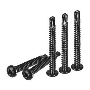 #8x5/8" Pan Head Self Drilling Screws - 100Pack - Black Oxide 410 Stainless Steel Phillips Drive Self Tapping Sheet Metal Screws