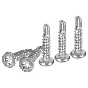 #10x5/8" Pan Head Self Drilling Screws - 350Pack - 410 Stainless Steel Phillips Drive Self Tapping Sheet Metal Screws