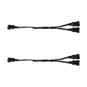 Y Splitter 1 Male to 2 Male, 2 PCS Extension Cord Cable Use with RGB SMD 5050 LED Neon Light Kit for Motorcycle ATV Cars