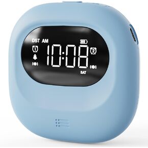 ROCAM Loud Dual Alarm Clock with Bed Shaker, Vibrating Alarm Clock for Heavy Sleepers Adults/Kids/Boys, Rechargeable Battery Operated, Travel, Bedrooms, Weekday/Weekend Modes, 12/24H, 3 Wake-up Modes