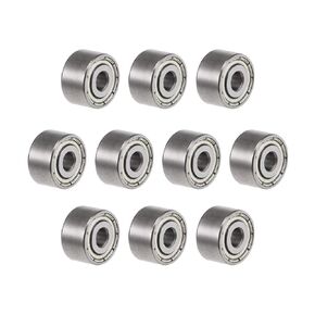uxcell 623ZZ Deep Groove Ball Bearing Double Shield 623-2Z 80023, 3mm x 10mm x 4mm Chrome Steel Bearings (Pack of 10)