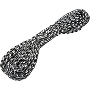 100ft Type III 7 Strand Core Paracord 550 Parachute (44# White+Black)