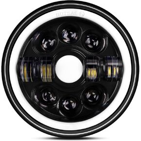 مصباح أمامي للدراجات النارية مقاس 7 بوصة من AUTOOMMO مع DRL Halo Angel Eyes وإشارة الانعطاف، متوافق مع Harley Davidson Street Glide Electra Glide Fat Boy Road King Heritage Softail Yamaha Road Star in Kuwait