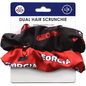 Littlearth Womens NCAA Georgia Bulldogs Dual Hair Scrunchie, Team Color, One Size, (100707-UGA)