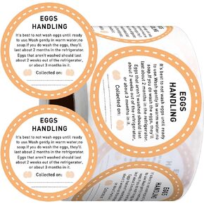 Farm Fresh Eggs Carton Labels Stickers 2 Inch Round Egg Care Handling Stickers Bulk Self Adhesive Farm Fresh Egg Packaging Stickers Sign for Chicken Quail Eggs Farmhouse(500 Pcs)