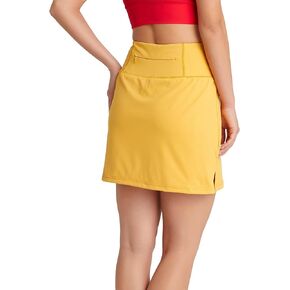 QUEENIEKE 18 Inch Long Tennis Skirts for Women Golf Skorts with 2 Pockets Mini Shorts Running Athletic Skirt