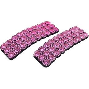 2Pcs Pink Rhinestones Snap Hair Clips for Women Girls Rectangular Hairpins Korean Barrettes Hair Accessories，Clips and Barrettes in Kuwait