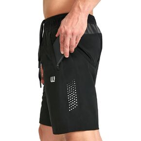 Men's Performance Tech Loose-Fit Shorts Athletic Running Shorts, 7" Quick Dry Workout Shorts with Zip Pockets