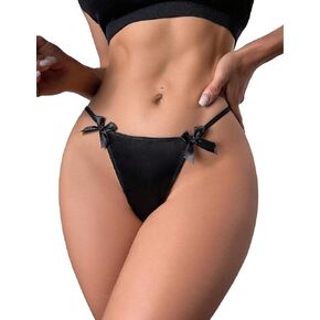 Maysoar Women's Thong Low Waist Panties Metal Chain T Back Sexy G-String Seamless Underwear